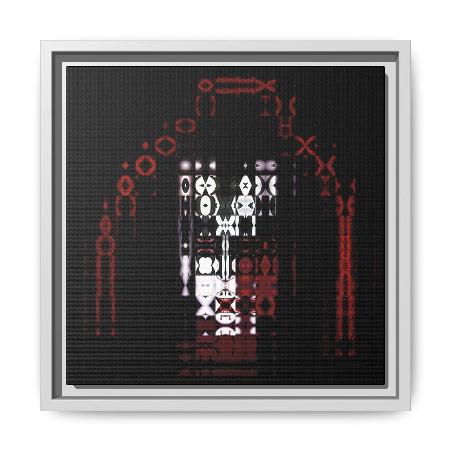 Knights In Satan's Service, Demon Abstract Portrait Collage Art — Matte Canvas, Framed (Multi-color options)