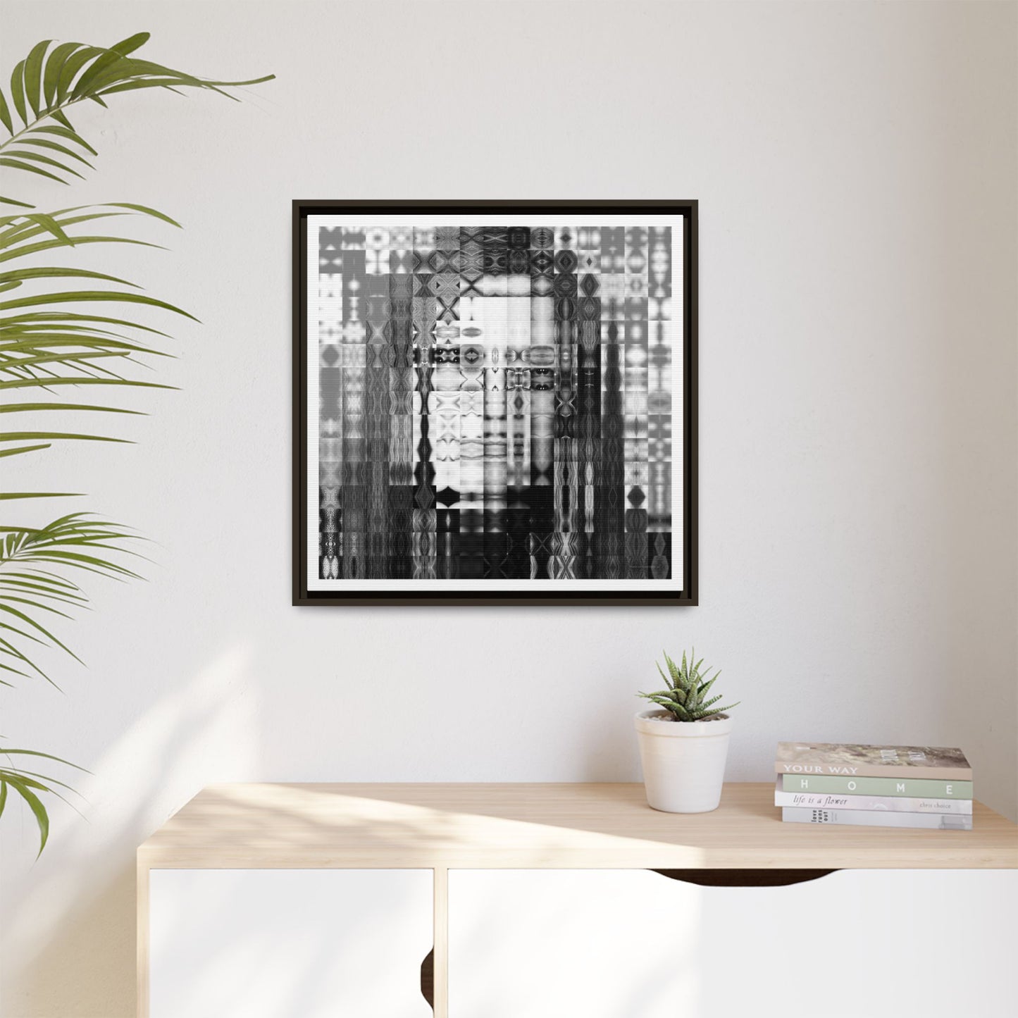 Feminist Icon Gloria Steinem Abstract Portrait Collage Art — Matte Canvas, Framed (Multi-color options)