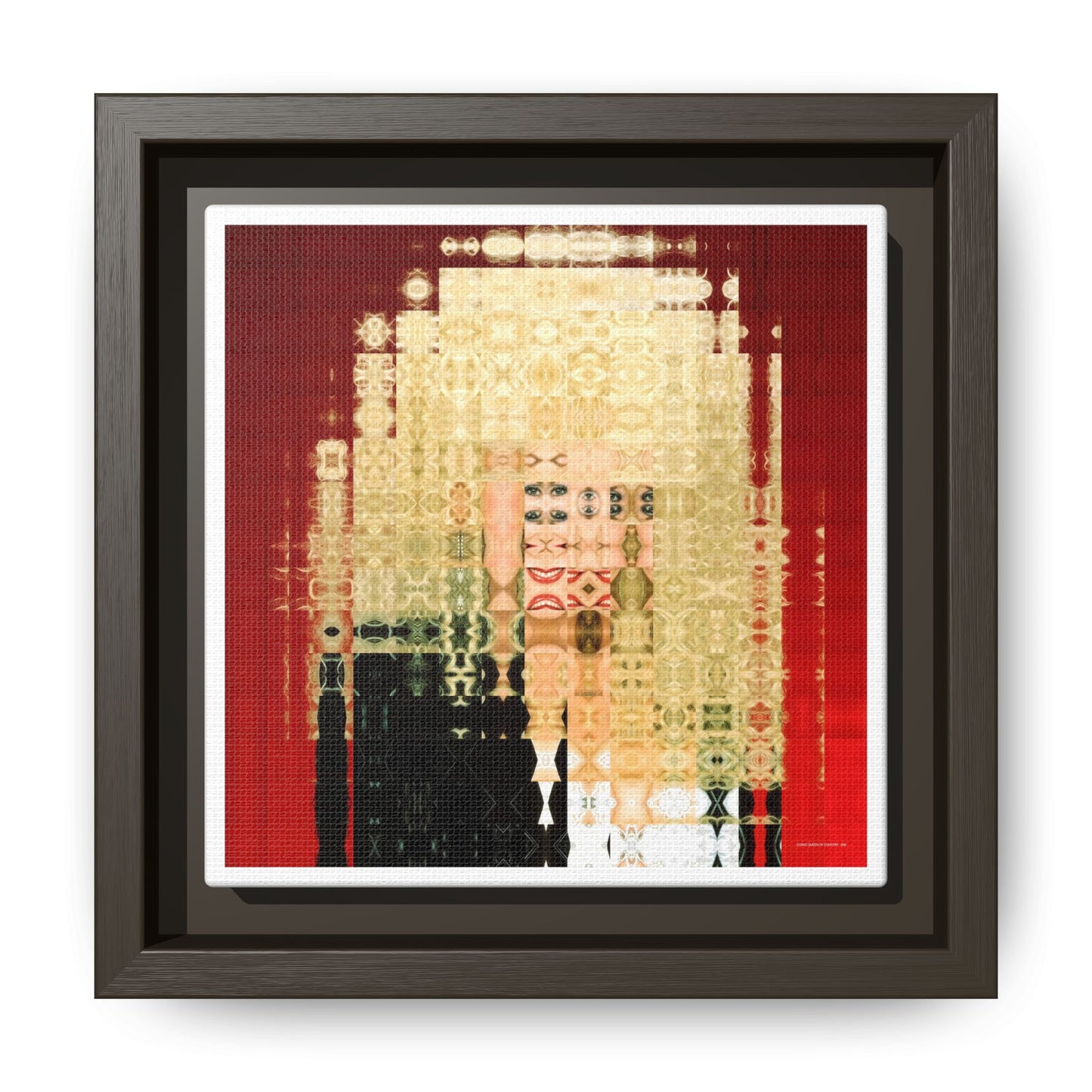 Iconic Queen of Country VI, Dolly Abstract Portrait Collage Art — Matte Canvas, Framed (Multi-color options)