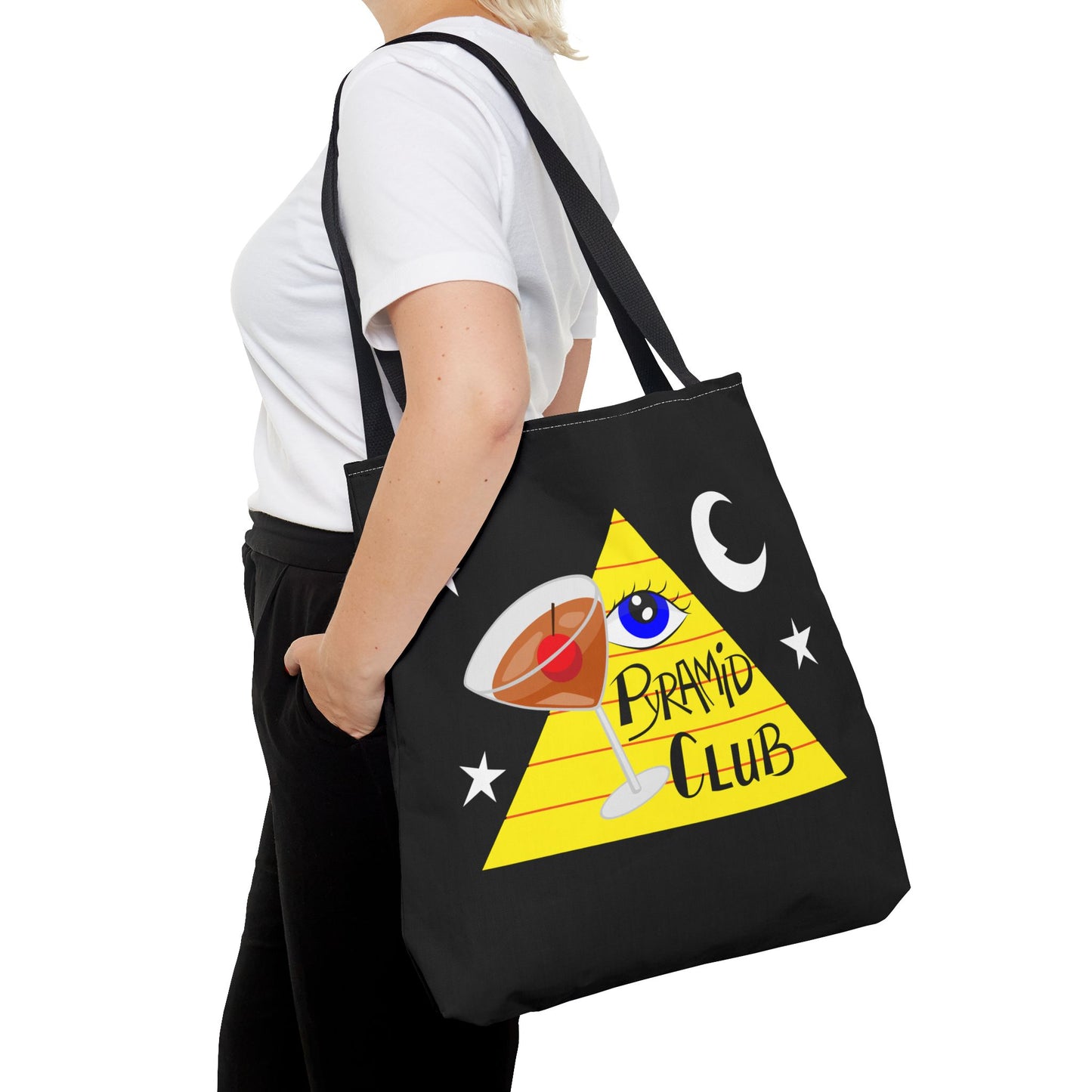 Pyramid Club Tote Bag - Full Color on Black