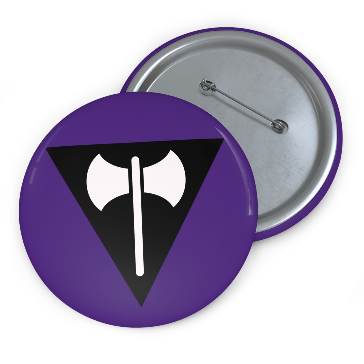 Labrys Lesbian Pride Pin Button, Labrys Lesbian Pride Symbol on Lesbian Purple Pride Color