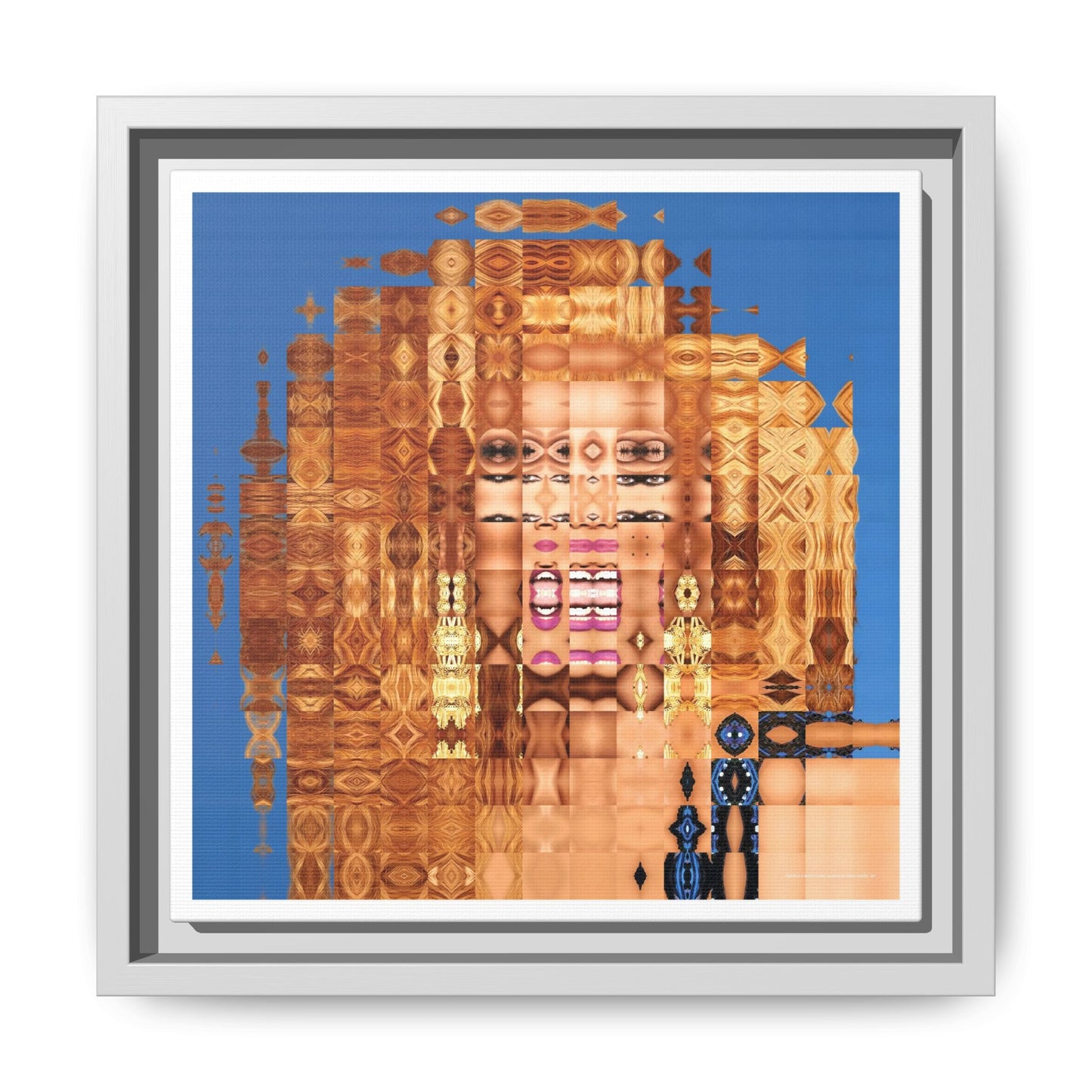 America's Most Iconic Glamazon Drag Queen Abstract Portrait Collage Art — Matte Canvas, Framed (Multi-color options)