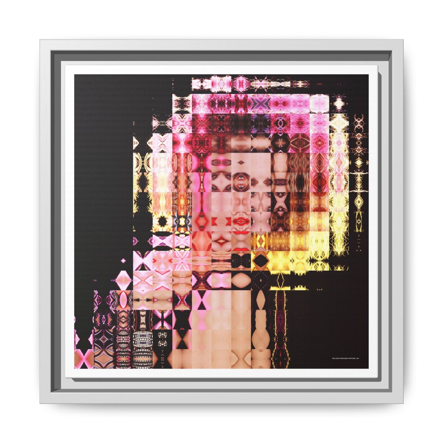 The Lucky-Star Early Pop Icon Abstract Portrait Collage Art — Matte Canvas, Framed (Multi-color options)
