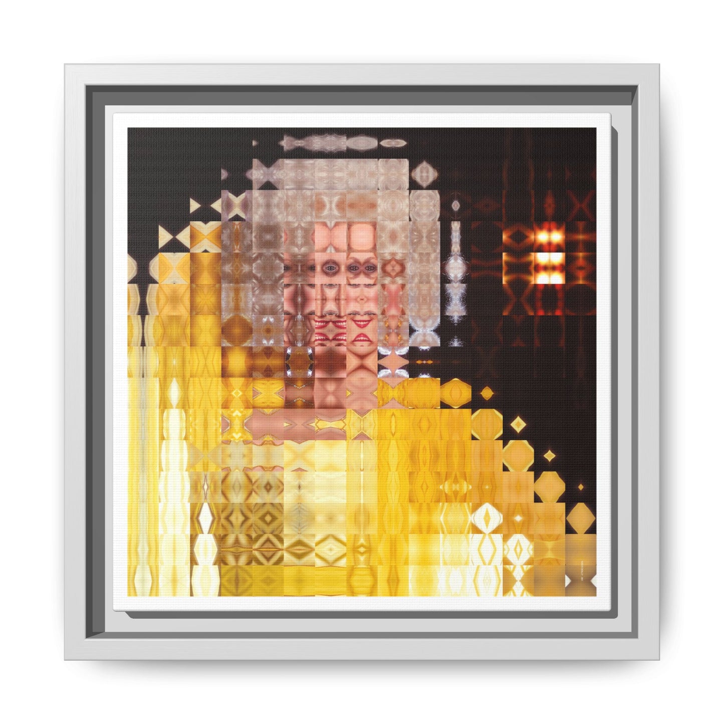 Disco Dolly Abstract Portrait Collage Art — Matte Canvas, Framed (Multi-color options)
