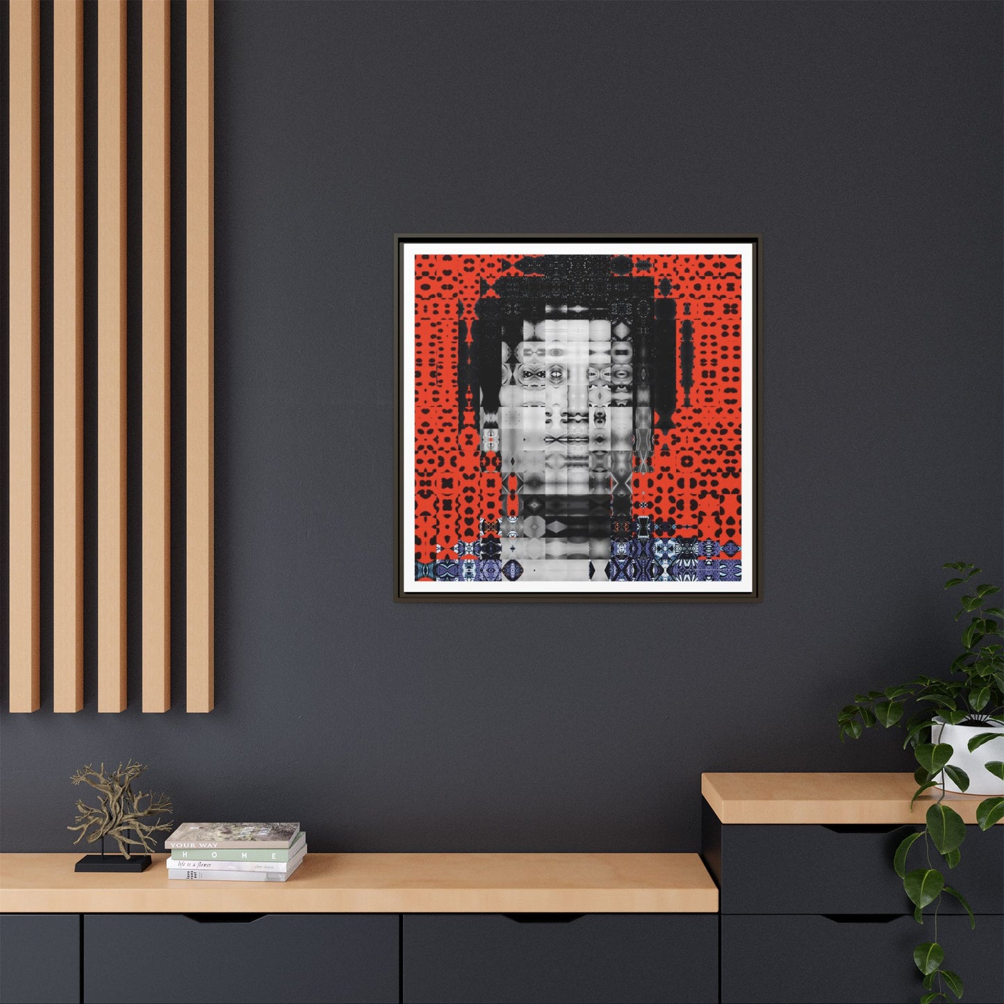 Iconic Foundational Feminist icon Audre Lorde Abstract Portrait Collage Art — Matte Canvas, Framed (Multi-color options)