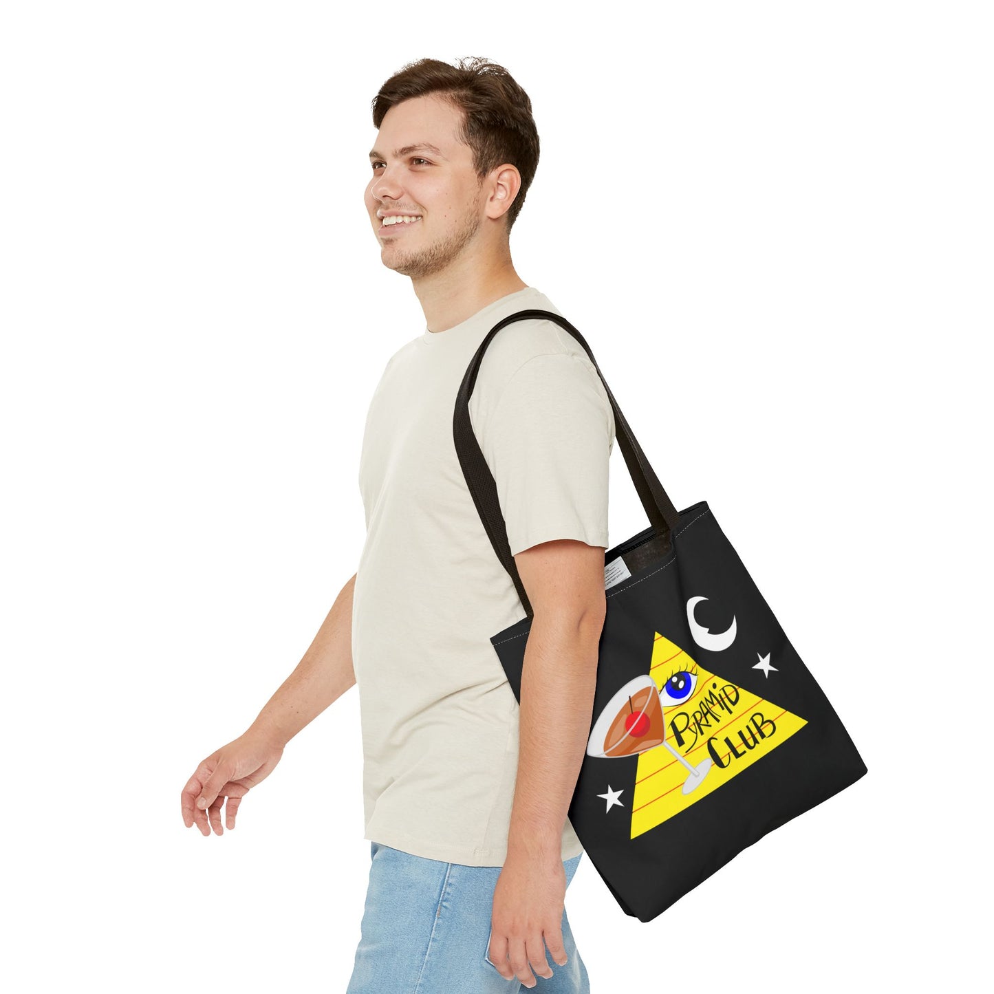 Pyramid Club Tote Bag - Full Color on Black