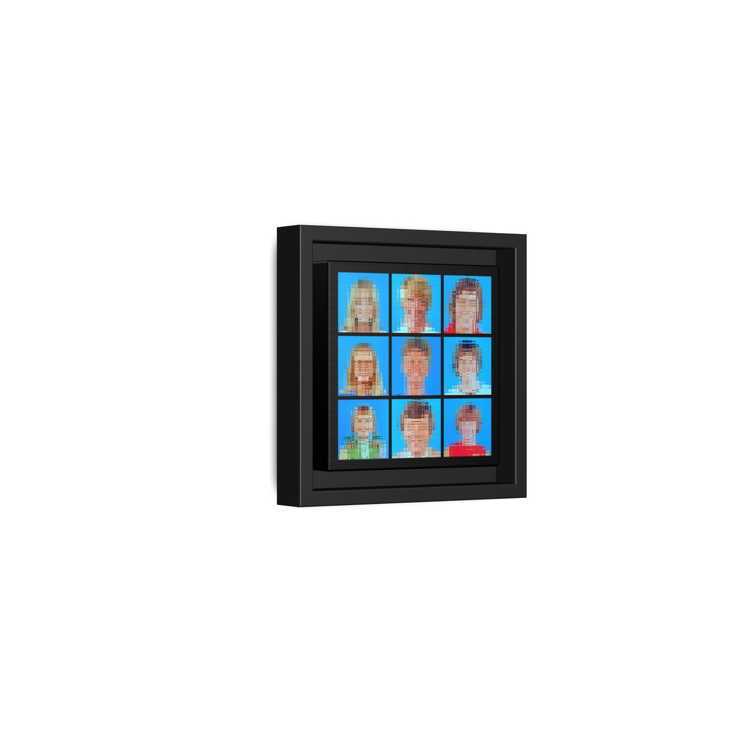 America's Iconic Mid-Century TV Family, Abstract Portrait Collage Art — Matte Canvas, Framed (Multi-color options)