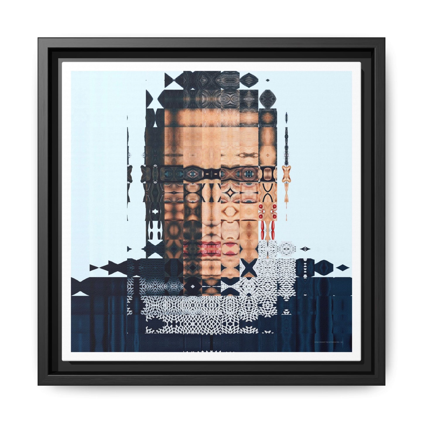 Iconic Feminist, The Notorious RBG, Ruth Bader Ginsburg Abstract Portrait Collage Art — Matte Canvas, Framed (Multi-color options)