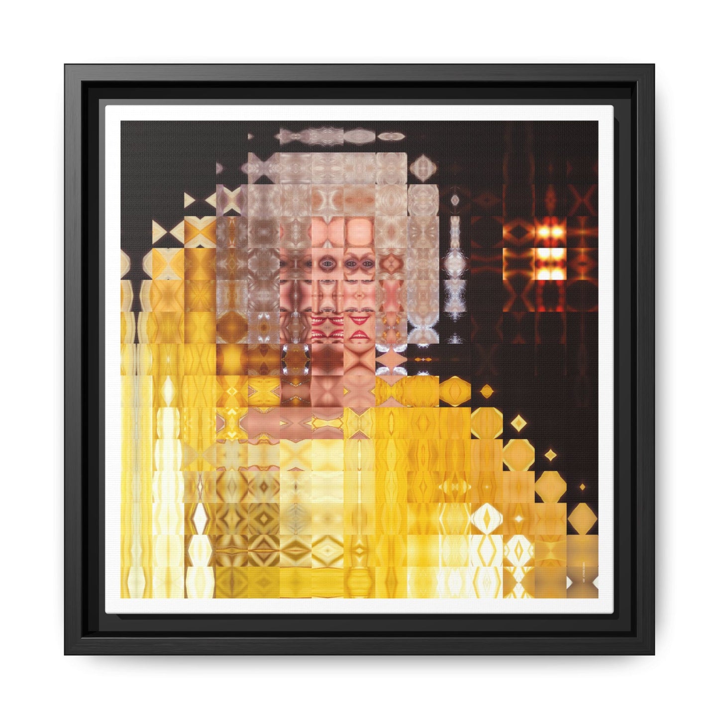Disco Dolly Abstract Portrait Collage Art — Matte Canvas, Framed (Multi-color options)