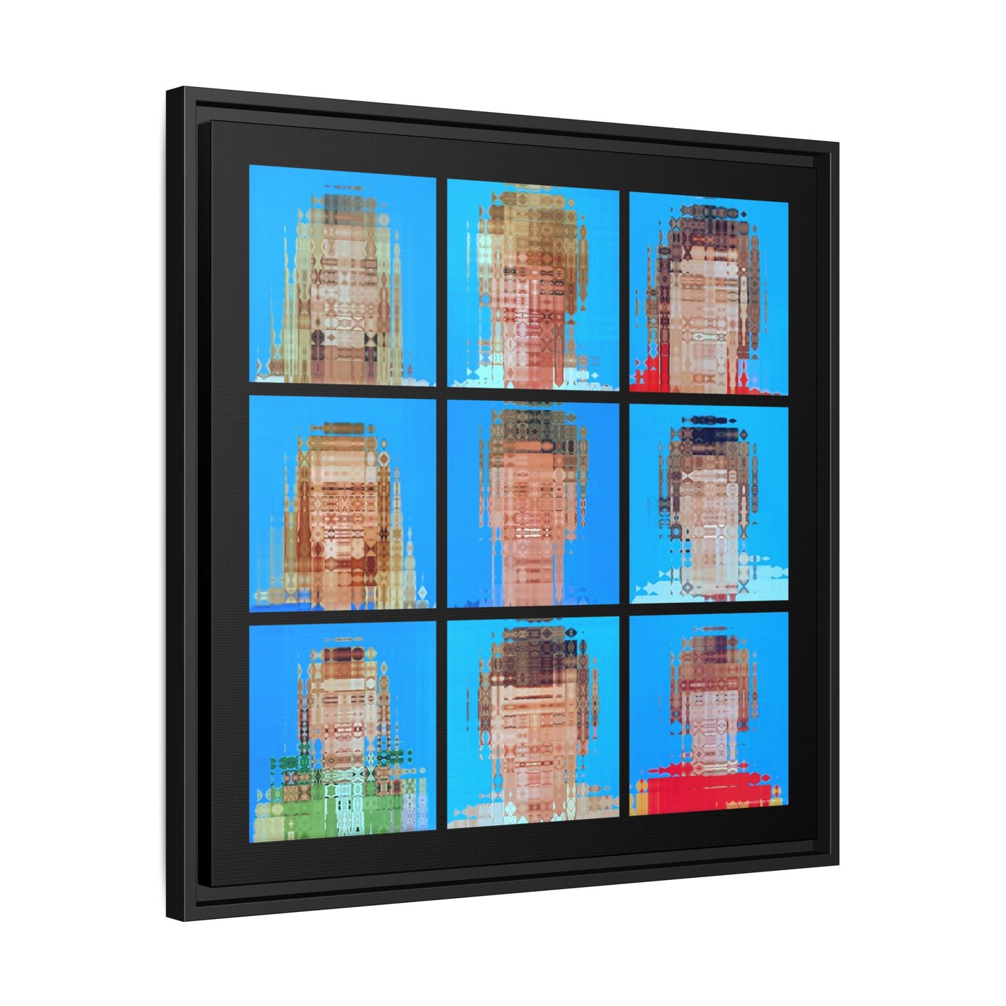 America's Iconic Mid-Century TV Family, Abstract Portrait Collage Art — Matte Canvas, Framed (Multi-color options)