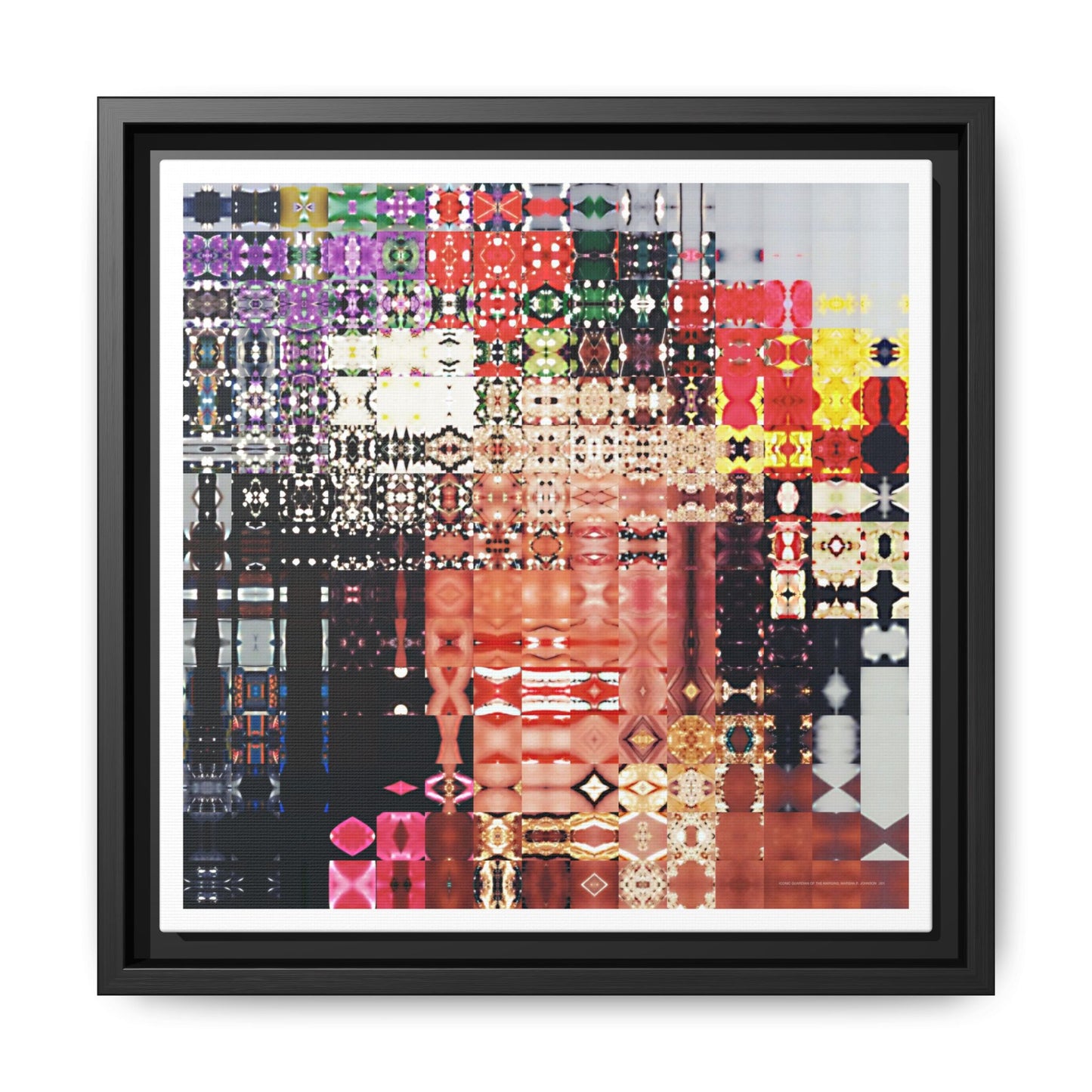 Iconic Guardian of the Margins, Marsha P. Johnson Abstract Portrait Collage Art — Matte Canvas, Framed (Multi-color options)