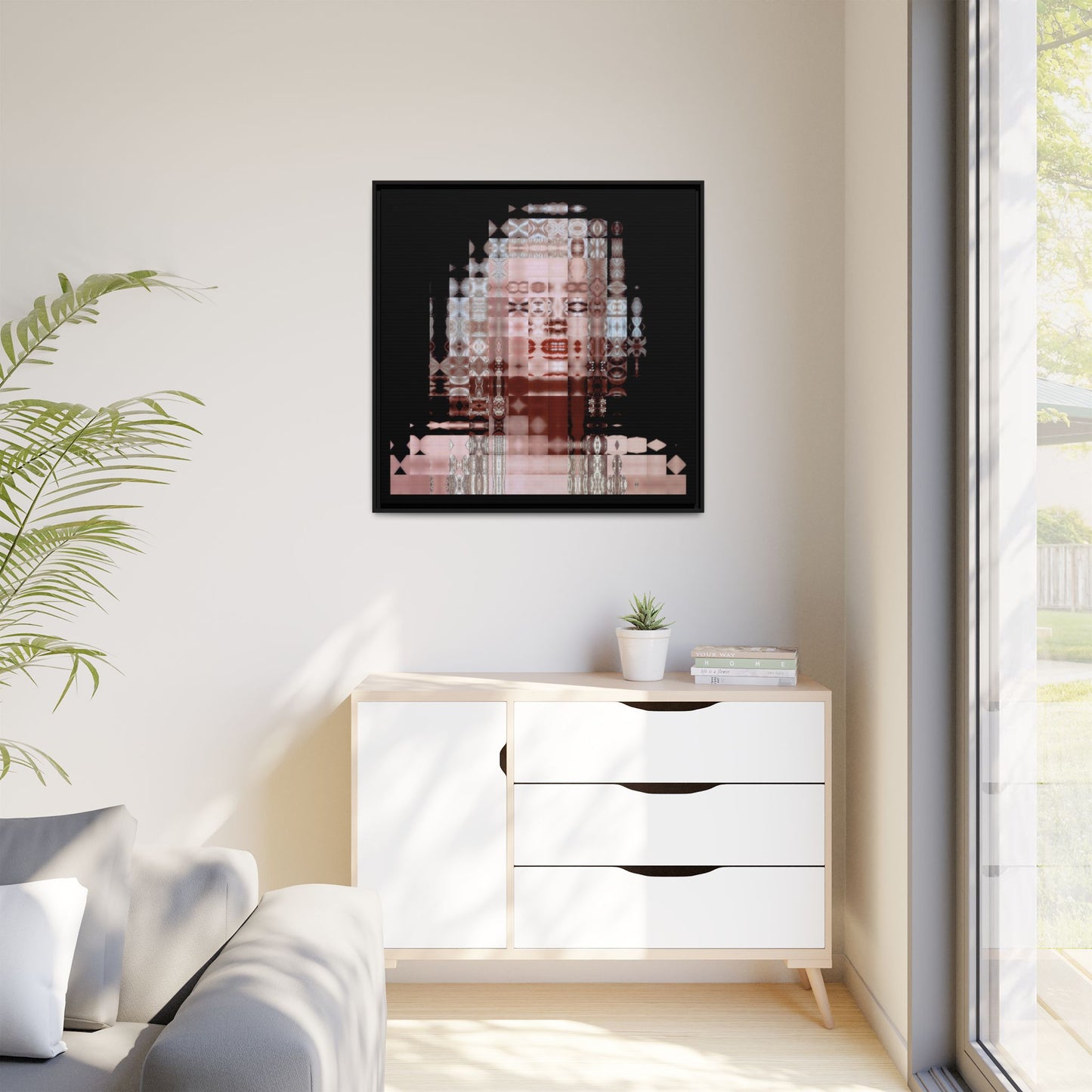 Iconic Movie Star Marilyn Monroe Abstract Portrait Collage Art — Matte Canvas, Framed (Multi-color options)