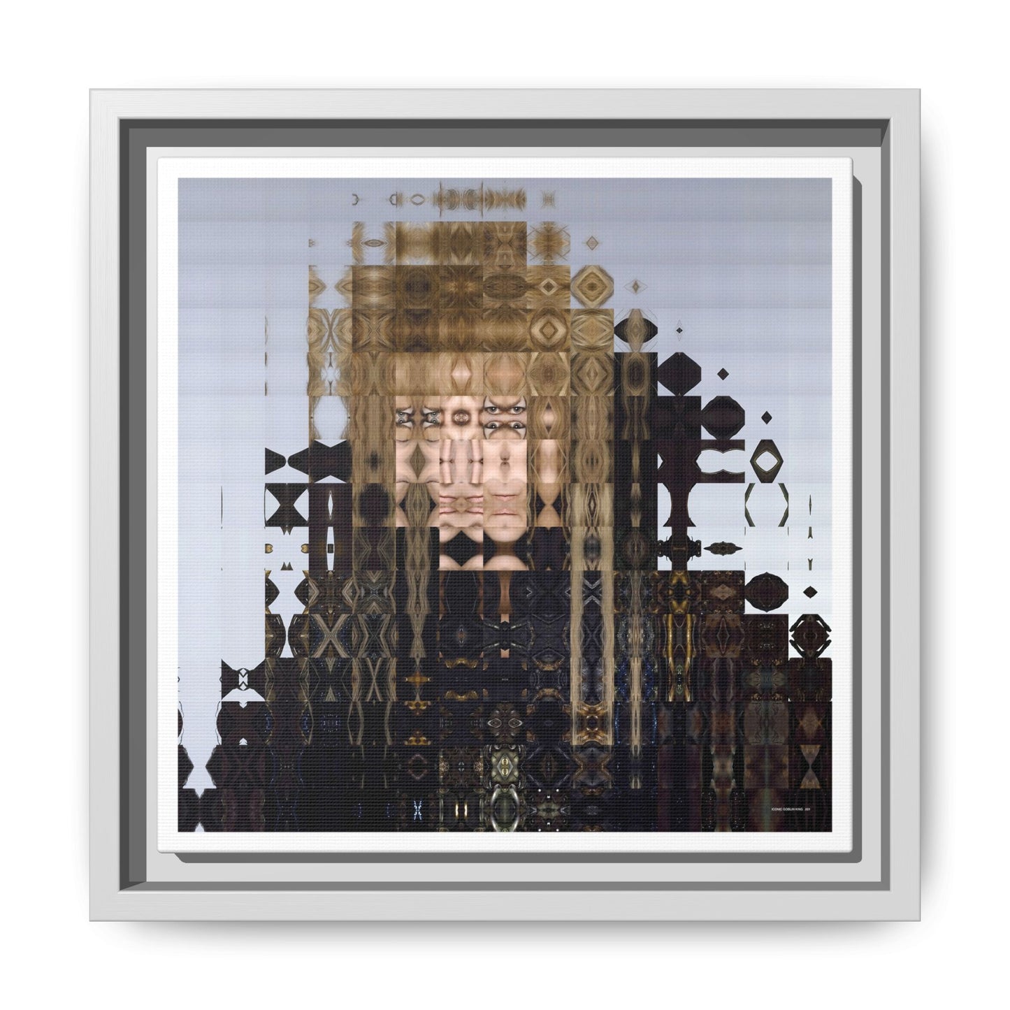 Iconic Goblin King Abstract Portrait Collage Art — Matte Canvas, Framed (Multi-color options)