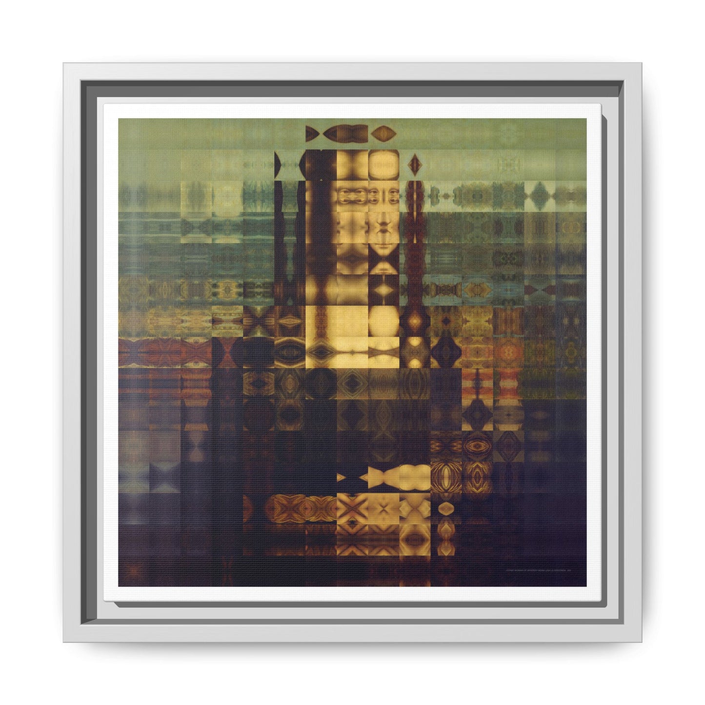 La Gioconda / Mona Lisa Abstract Portrait Collage Art — Matte Canvas, Framed (Multi-color options)
