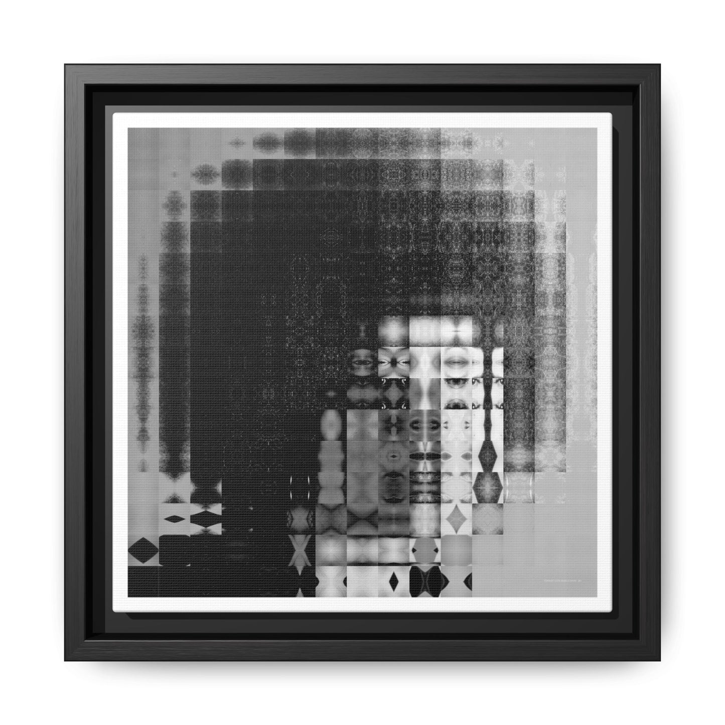 Feminist Icon Angela Davis Abstract Portrait Collage Art — Matte Canvas, Framed (Multi-color options)