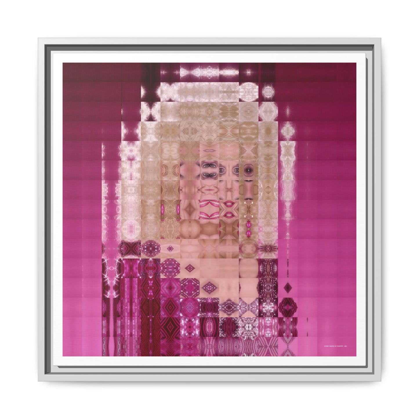 Iconic Queen of Country IV, Dolly Abstract Portrait Collage Art — Matte Canvas, Framed (Multi-color options)