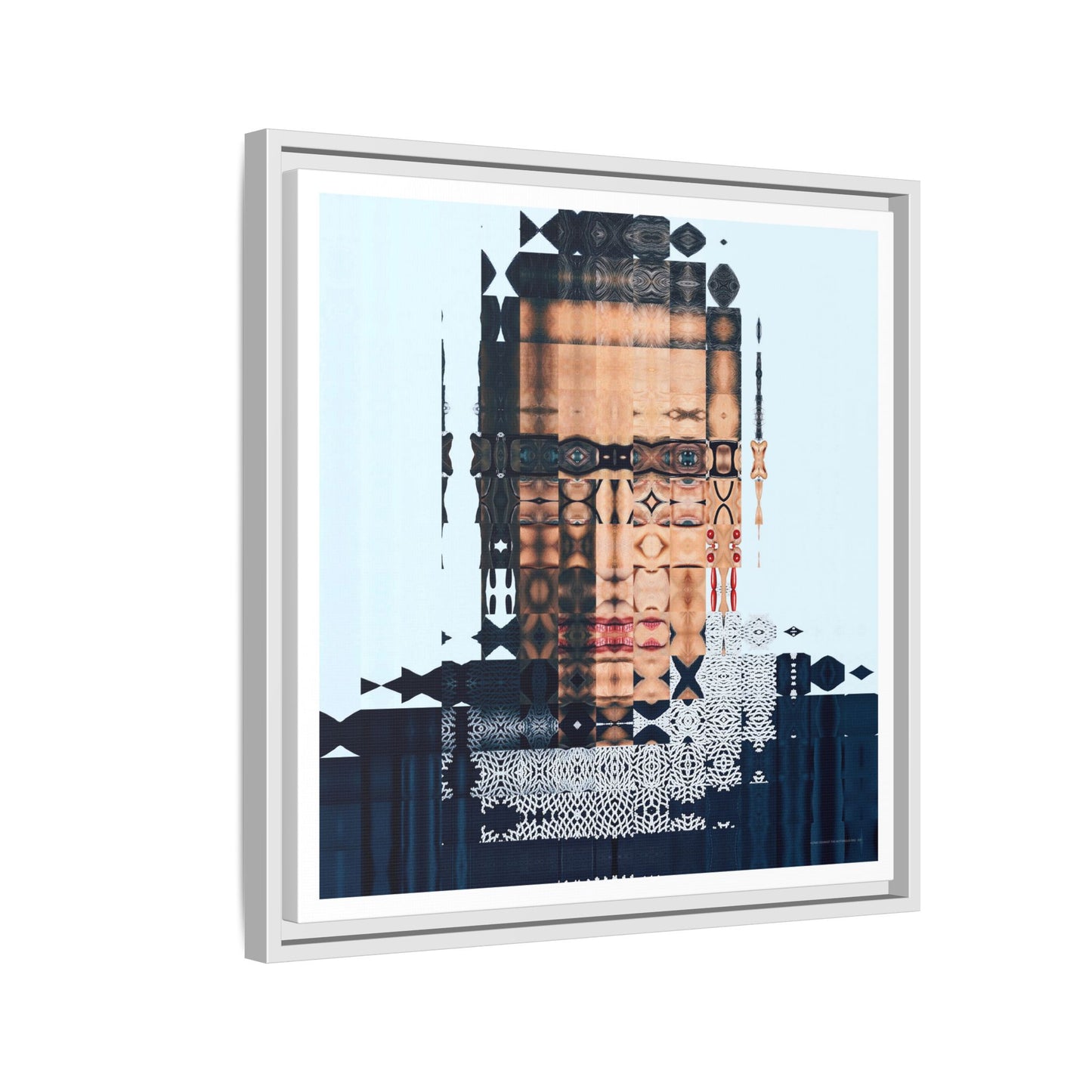 Iconic Feminist, The Notorious RBG, Ruth Bader Ginsburg Abstract Portrait Collage Art — Matte Canvas, Framed (Multi-color options)