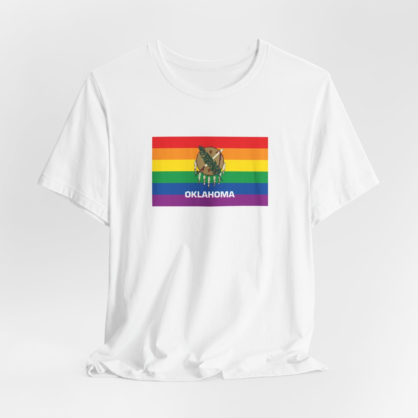 Oklahoma Rainbow Pride Flag T-shirt, Several Color Options