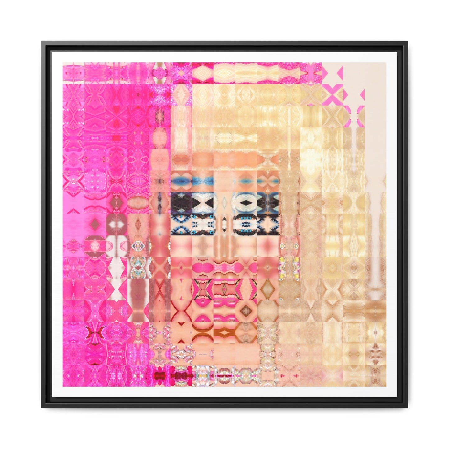 Iconic Living Doll of Drag Abstract Portrait Collage Art — Matte Canvas, Framed (Multi-color options)