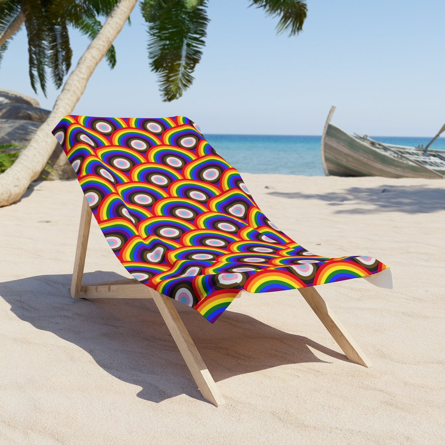 Progress Pride Rainbow Beach Towel - bullseye pattern deco