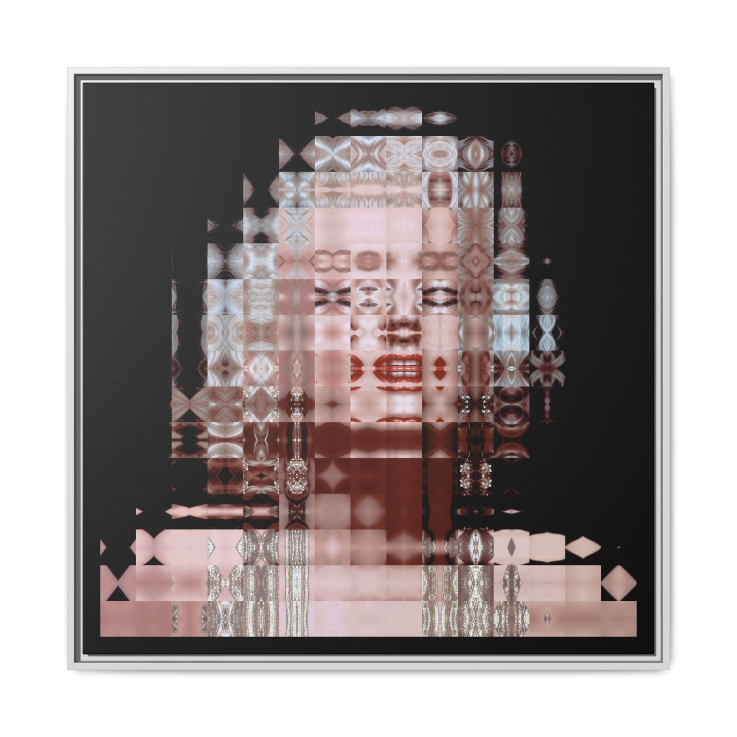Iconic Movie Star Marilyn Monroe Abstract Portrait Collage Art — Matte Canvas, Framed (Multi-color options)
