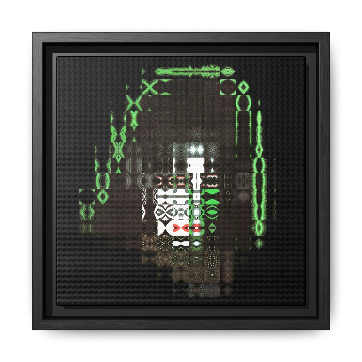 Knights In Satan's Service, Catman Abstract Portrait Collage Art — Matte Canvas, Framed (Multi-color options)