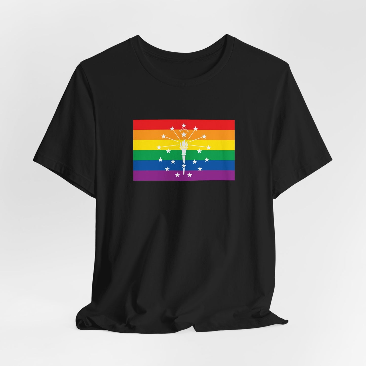 Indiana Rainbow Pride Flag T-shirt, Several Color Options