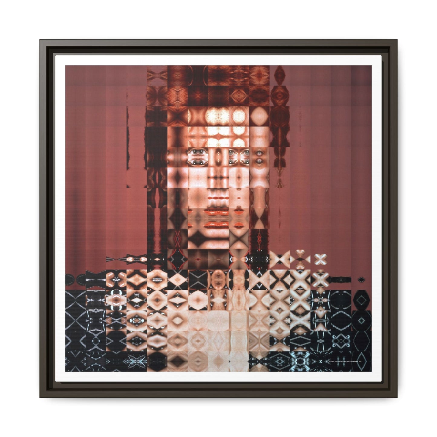 Iconic 70s Alien Glam Rock Starman Abstract Portrait Collage Art — Matte Canvas, Framed (Multi-color options)