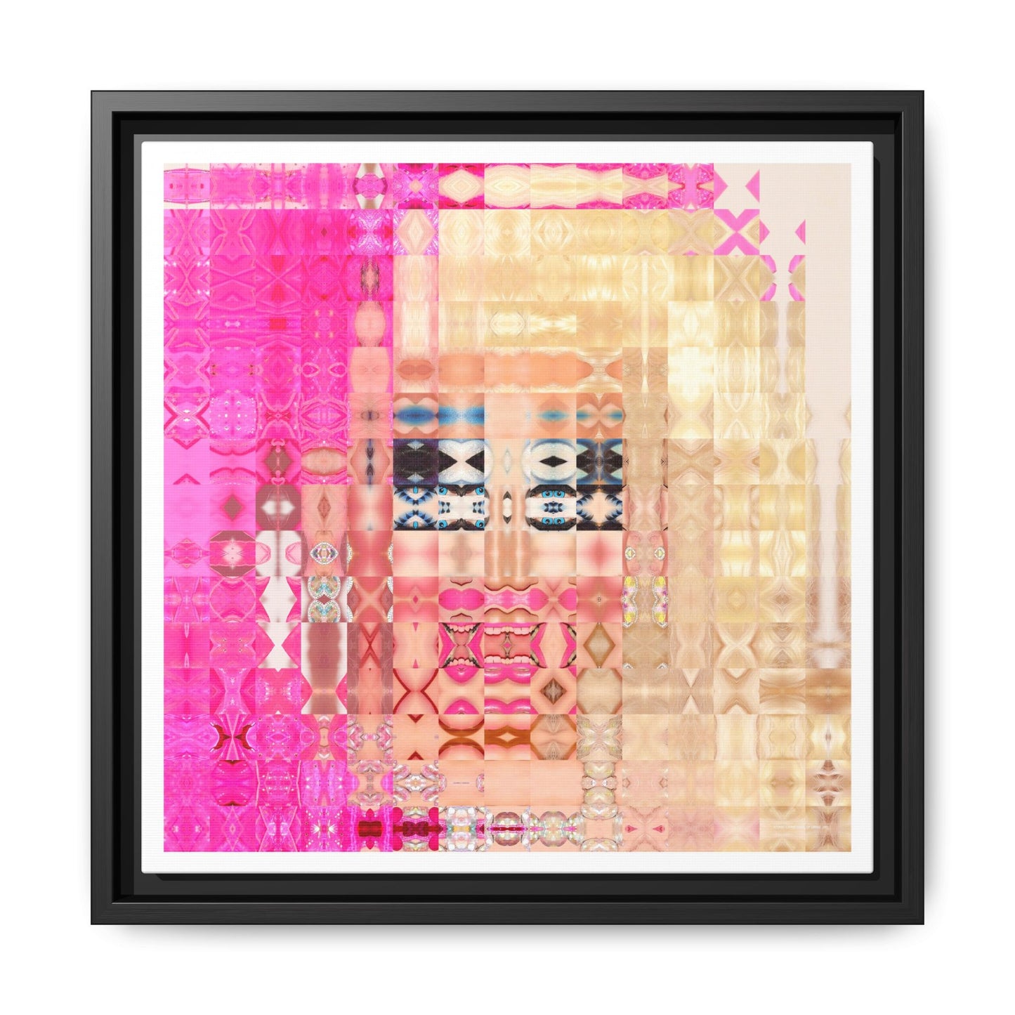 Iconic Living Doll of Drag Abstract Portrait Collage Art — Matte Canvas, Framed (Multi-color options)