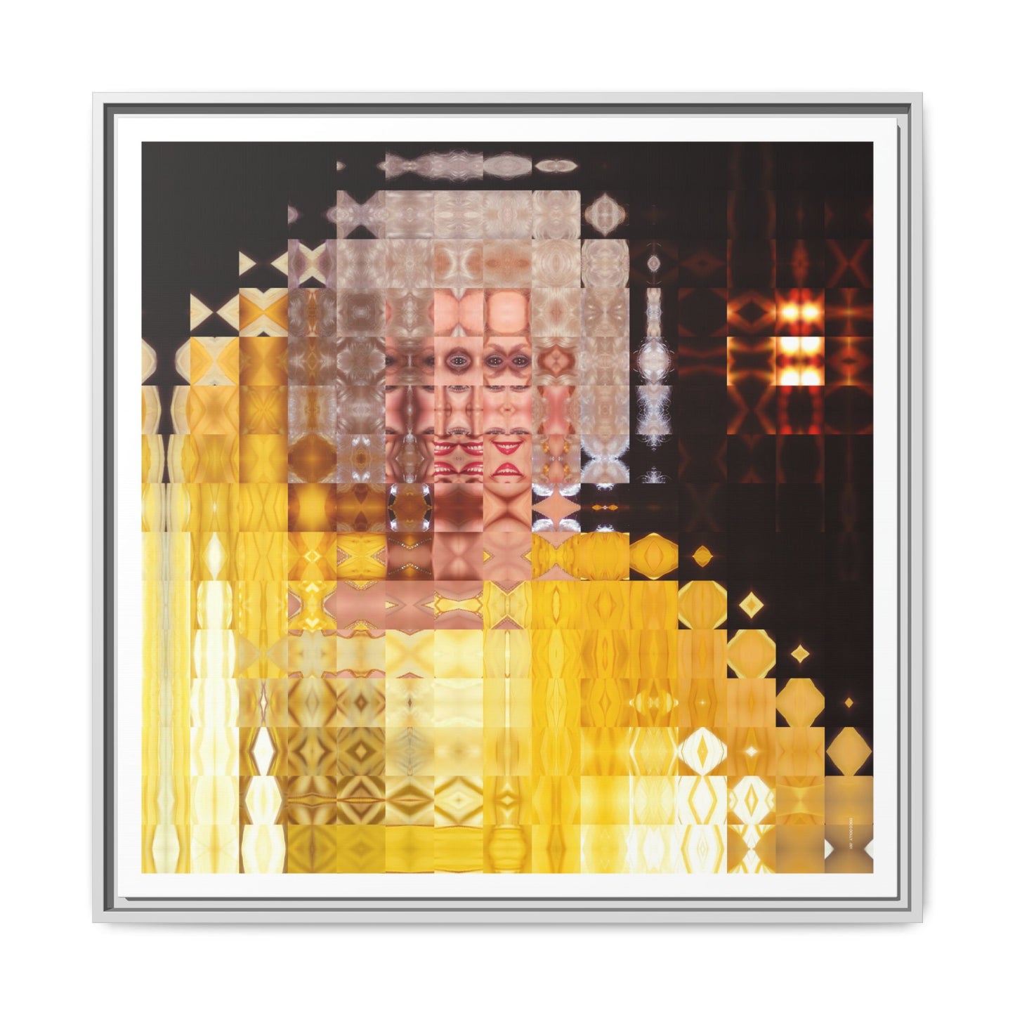 Disco Dolly Abstract Portrait Collage Art — Matte Canvas, Framed (Multi-color options)