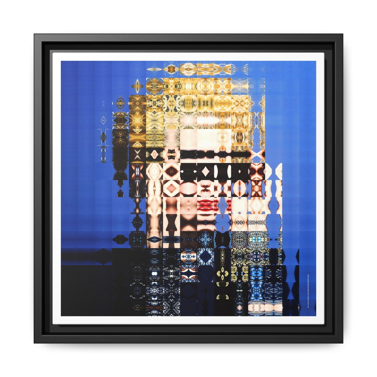 Iconic Borderline-Blonde Early Queen of Pop Abstract Portrait Collage Art — Matte Canvas, Framed (Multi-color options)
