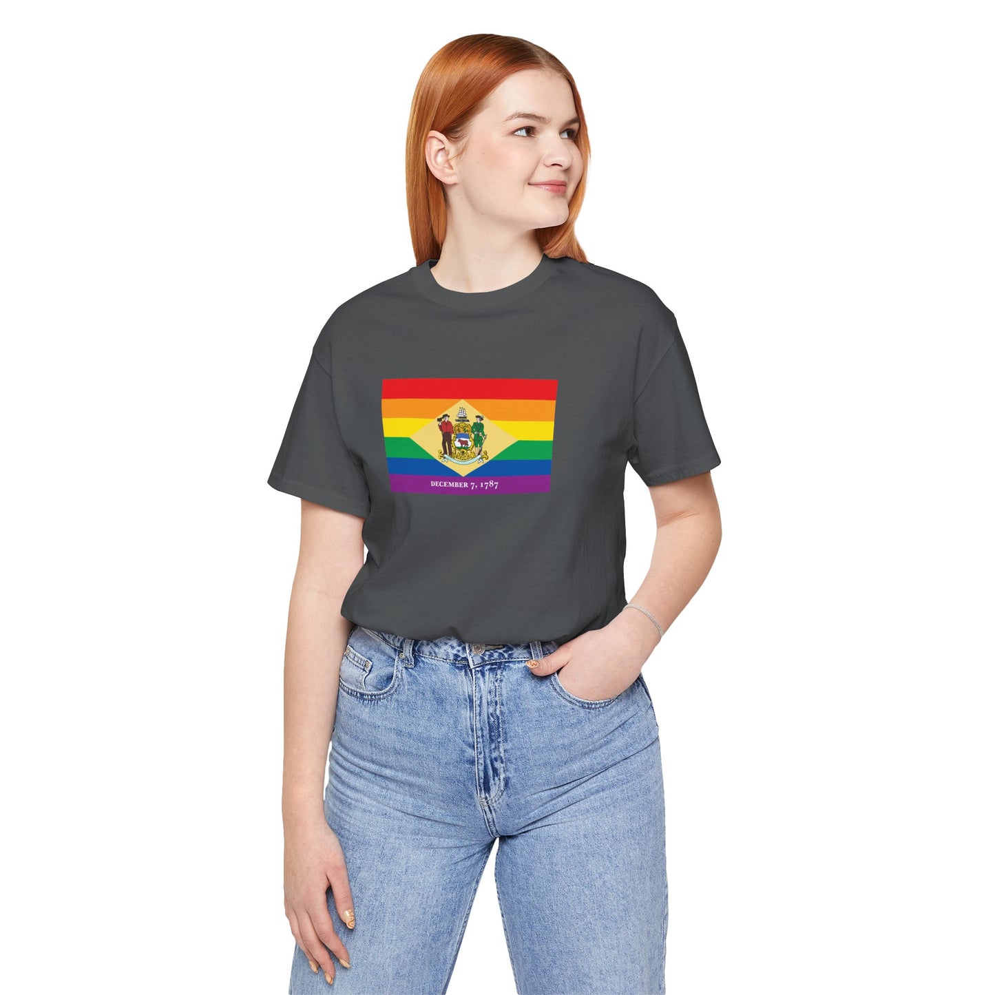 Delaware Rainbow Pride Flag T-shirt, Several Color Options