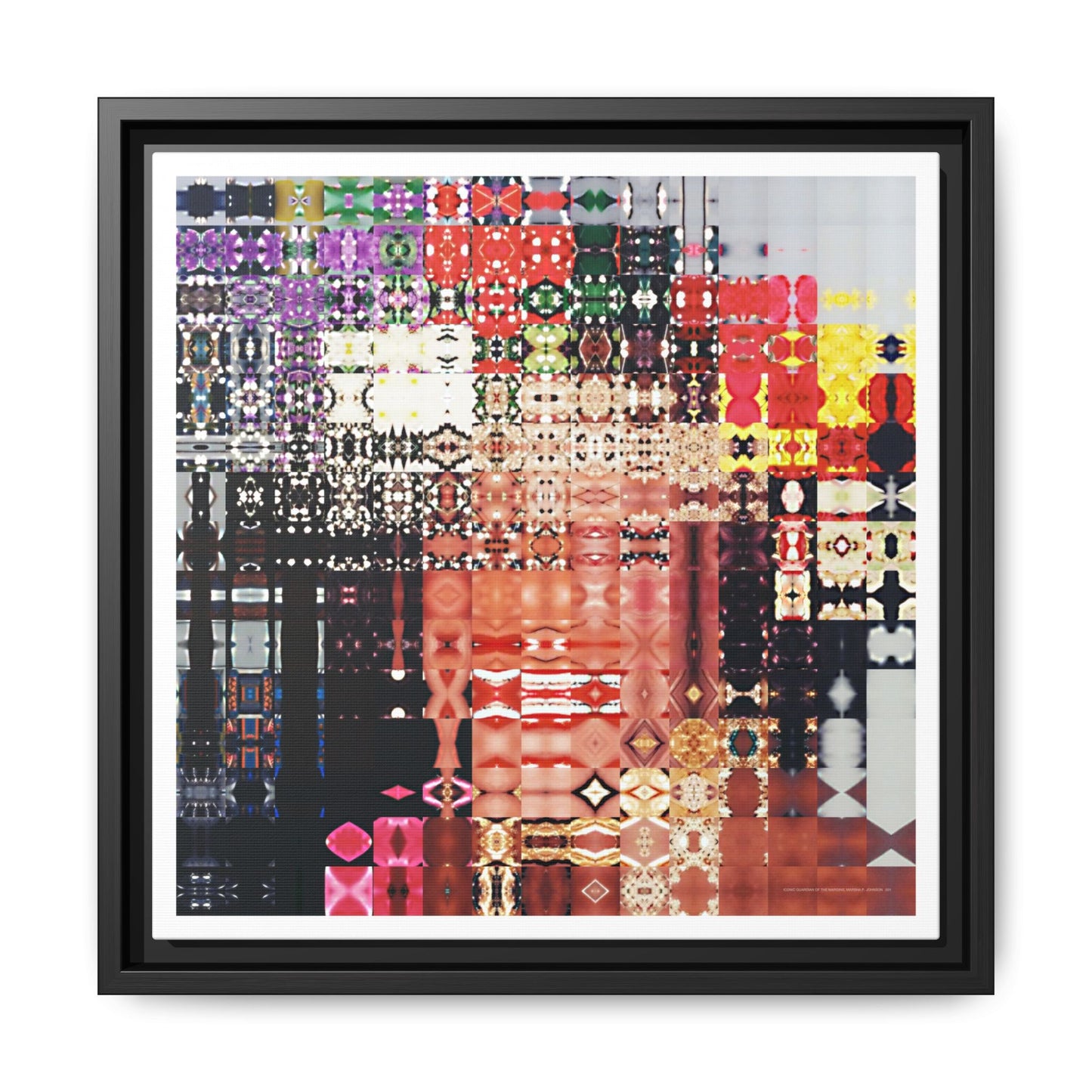 Iconic Guardian of the Margins, Marsha P. Johnson Abstract Portrait Collage Art — Matte Canvas, Framed (Multi-color options)