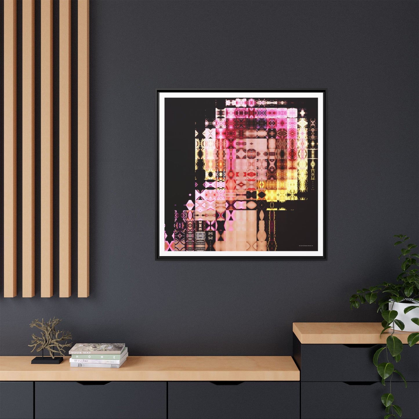 The Lucky-Star Early Pop Icon Abstract Portrait Collage Art — Matte Canvas, Framed (Multi-color options)