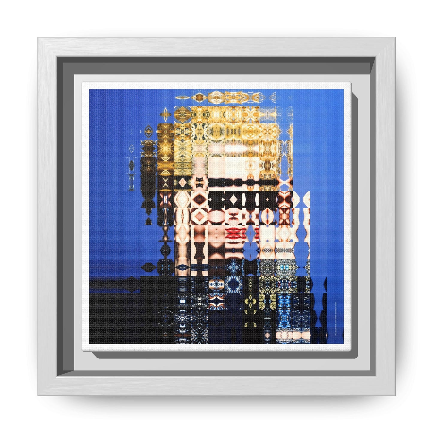 Iconic Borderline-Blonde Early Queen of Pop Abstract Portrait Collage Art — Matte Canvas, Framed (Multi-color options)