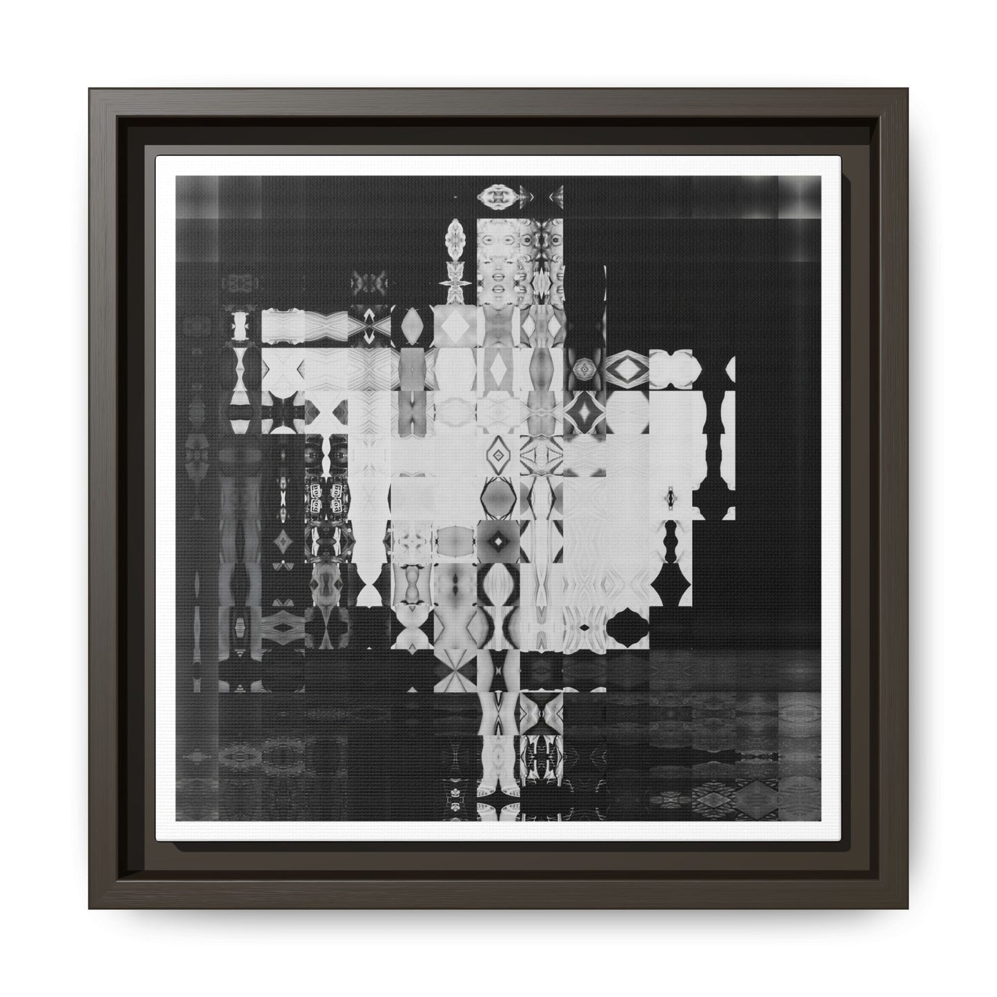Iconic Hollywood Movie Star Marilyn Monroe, Iconic Flying Skirt Moment, Abstract Portrait Collage Art — Matte Canvas, Framed (Multi-color options)