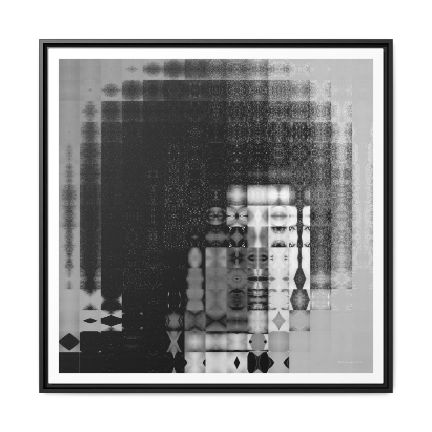 Feminist Icon Angela Davis Abstract Portrait Collage Art — Matte Canvas, Framed (Multi-color options)