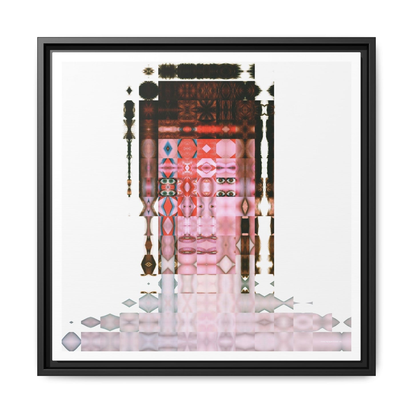 Iconic 70s Glam Rocker Abstract Portrait Collage Art — Matte Canvas, Framed (Multi-color options)