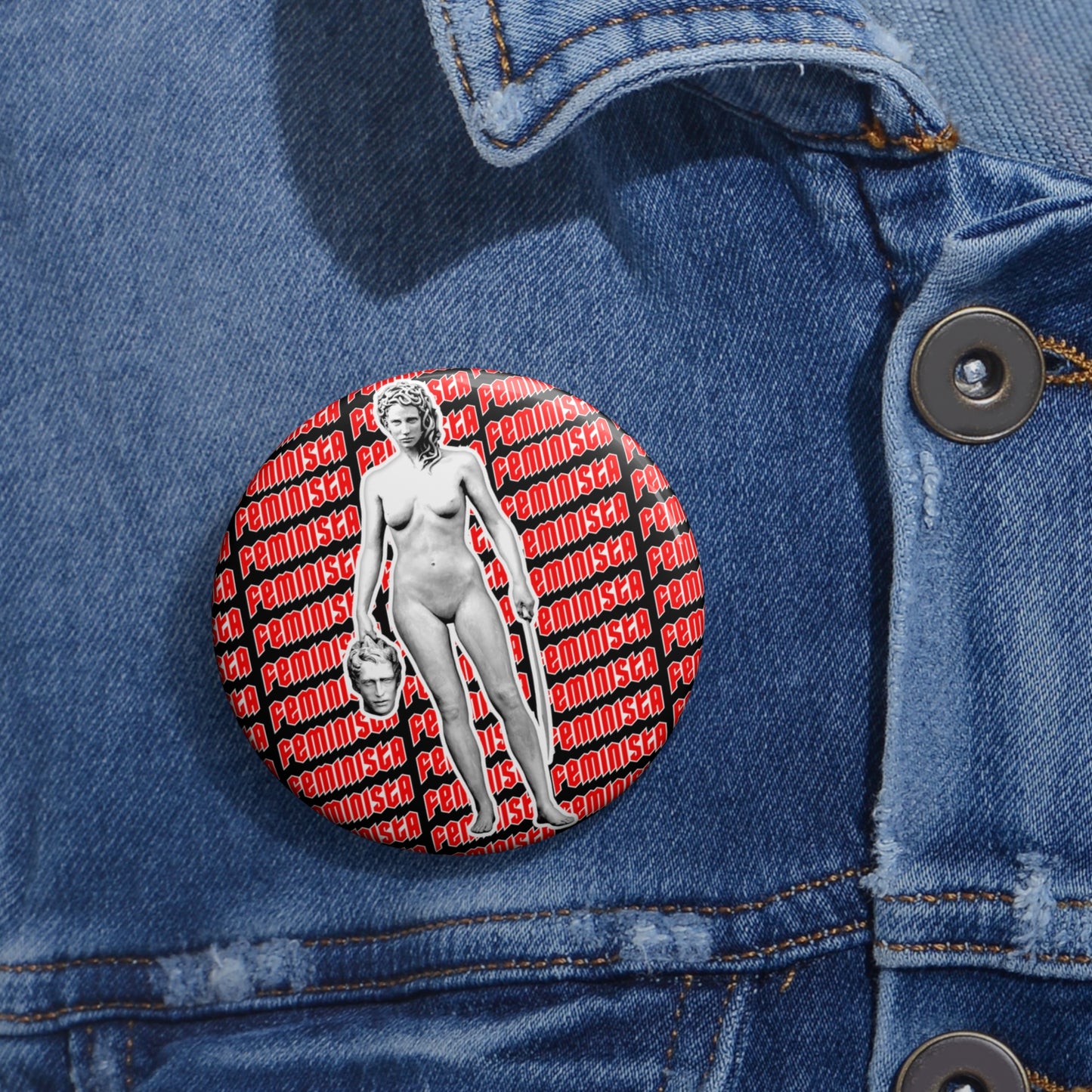 FEMINISTA Medusa Activism Pin Button