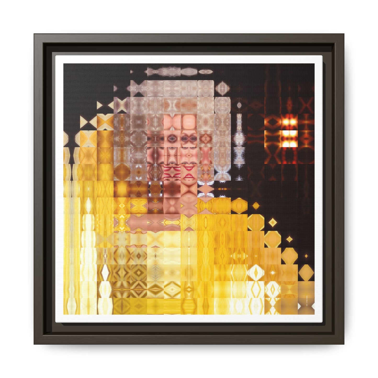 Disco Dolly Abstract Portrait Collage Art — Matte Canvas, Framed (Multi-color options)
