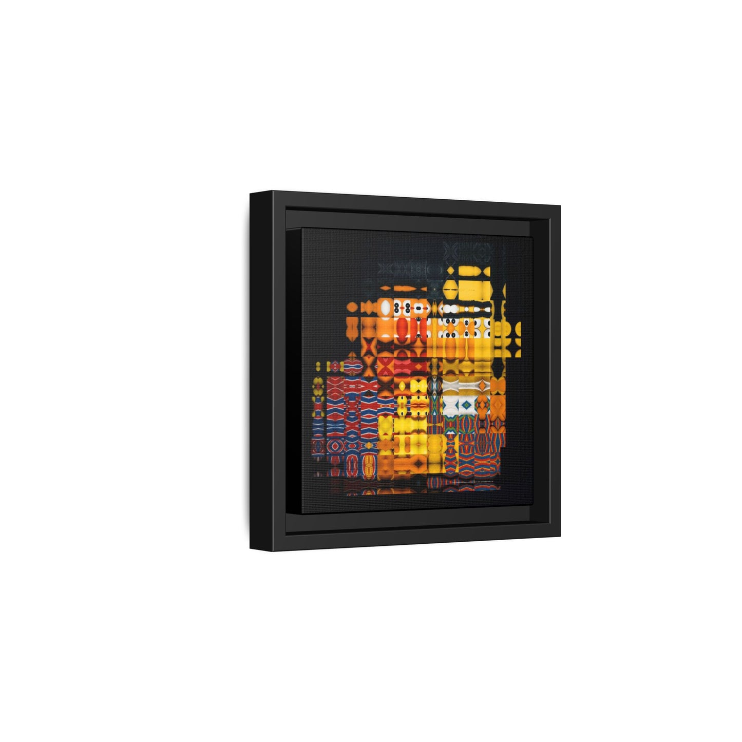 Iconic Domestic Partners in Plain Sight: Bert, Ernie, and Rubber Ducky Abstract Portrait Collage Art — Matte Canvas, Framed (Multi-color options)