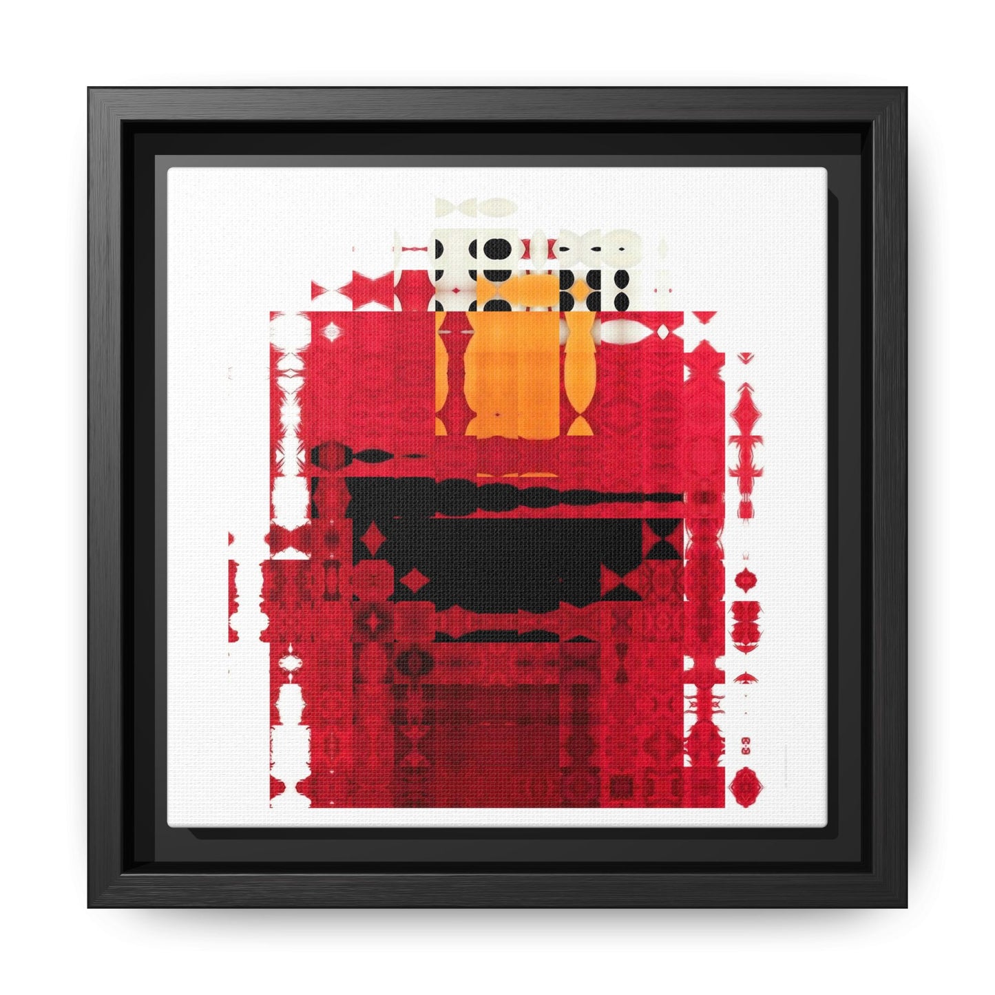 Iconic Fuzzy Red Cutie Monster from the Street Abstract Portrait Collage Art — Matte Canvas, Framed (Multi-color options)