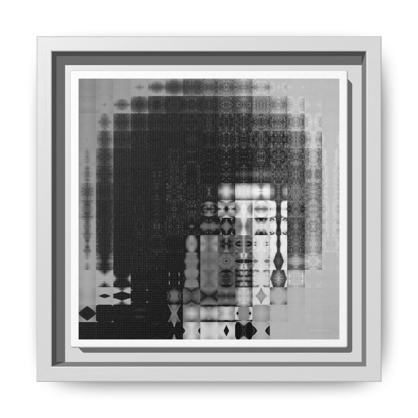 Feminist Icon Angela Davis Abstract Portrait Collage Art — Matte Canvas, Framed (Multi-color options)