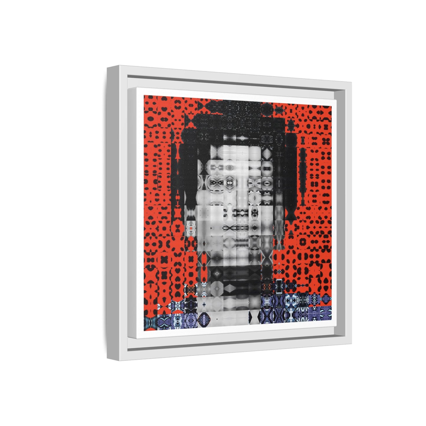 Iconic Foundational Feminist icon Audre Lorde Abstract Portrait Collage Art — Matte Canvas, Framed (Multi-color options)
