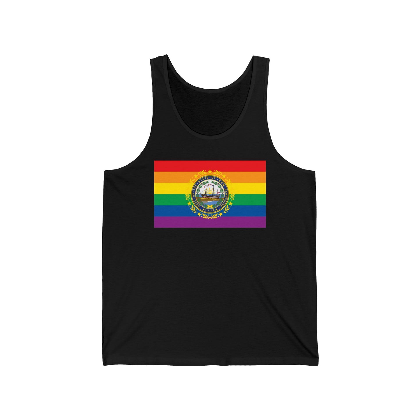 New Hampshire Rainbow Pride Flag Jersey Tank