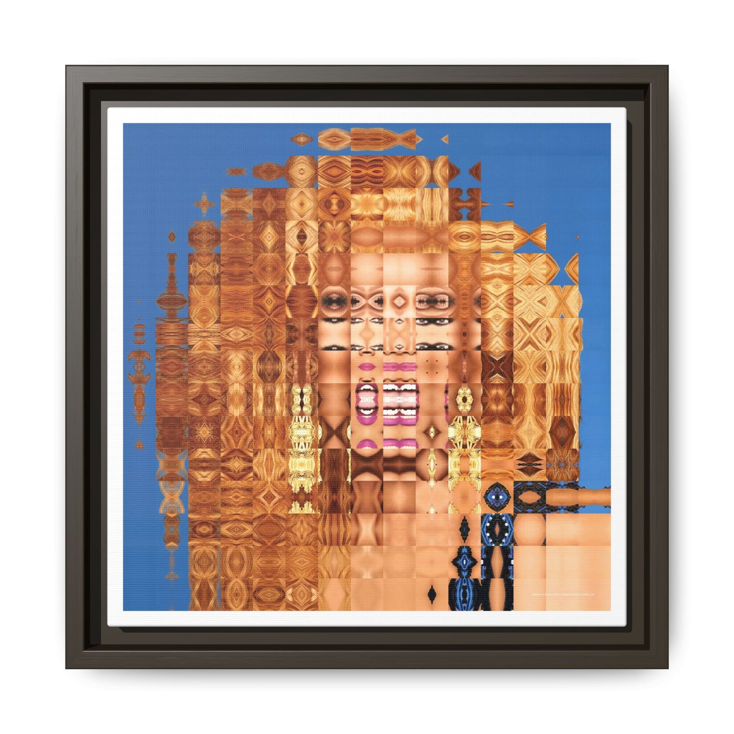America's Most Iconic Glamazon Drag Queen Abstract Portrait Collage Art — Matte Canvas, Framed (Multi-color options)