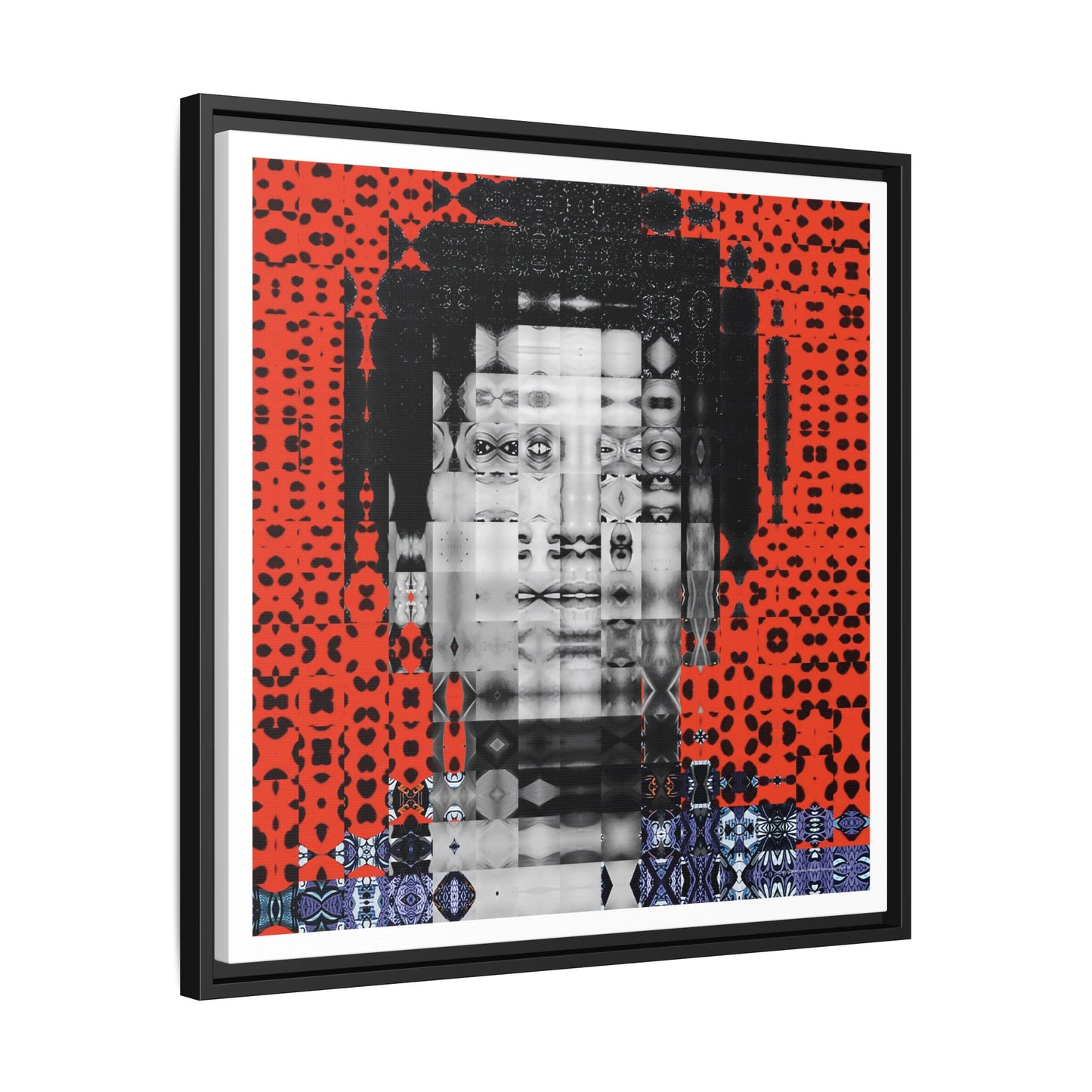 Iconic Foundational Feminist icon Audre Lorde Abstract Portrait Collage Art — Matte Canvas, Framed (Multi-color options)