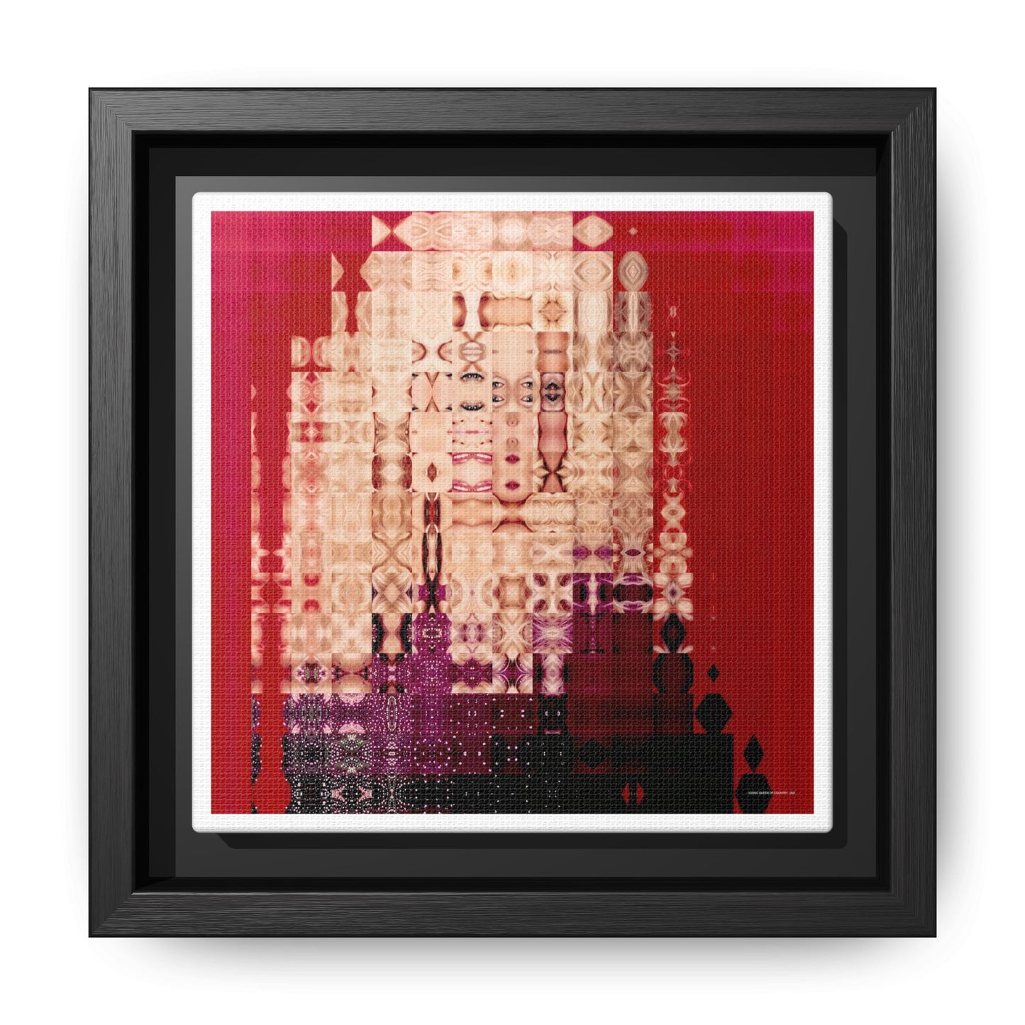 Iconic Queen of Country III, Dolly Abstract Portrait Collage Art — Matte Canvas, Framed (Multi-color options)