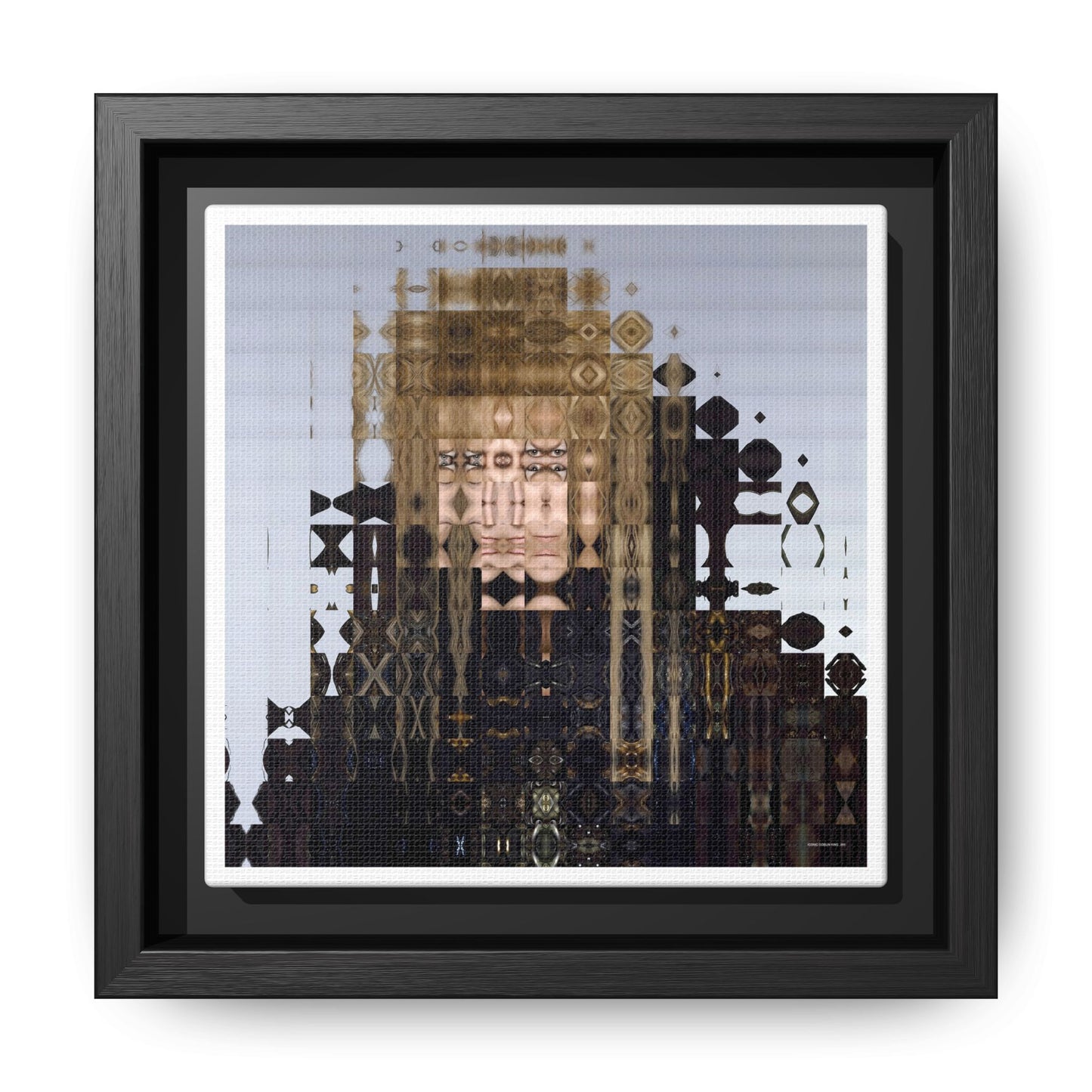Iconic Goblin King Abstract Portrait Collage Art — Matte Canvas, Framed (Multi-color options)