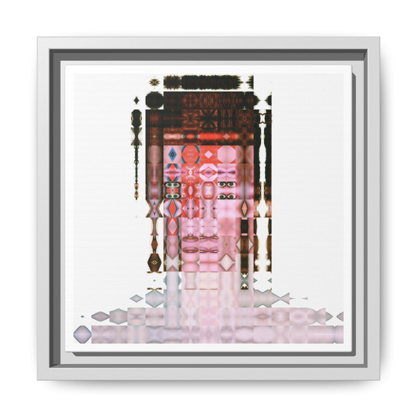 Iconic 70s Glam Rocker Abstract Portrait Collage Art — Matte Canvas, Framed (Multi-color options)